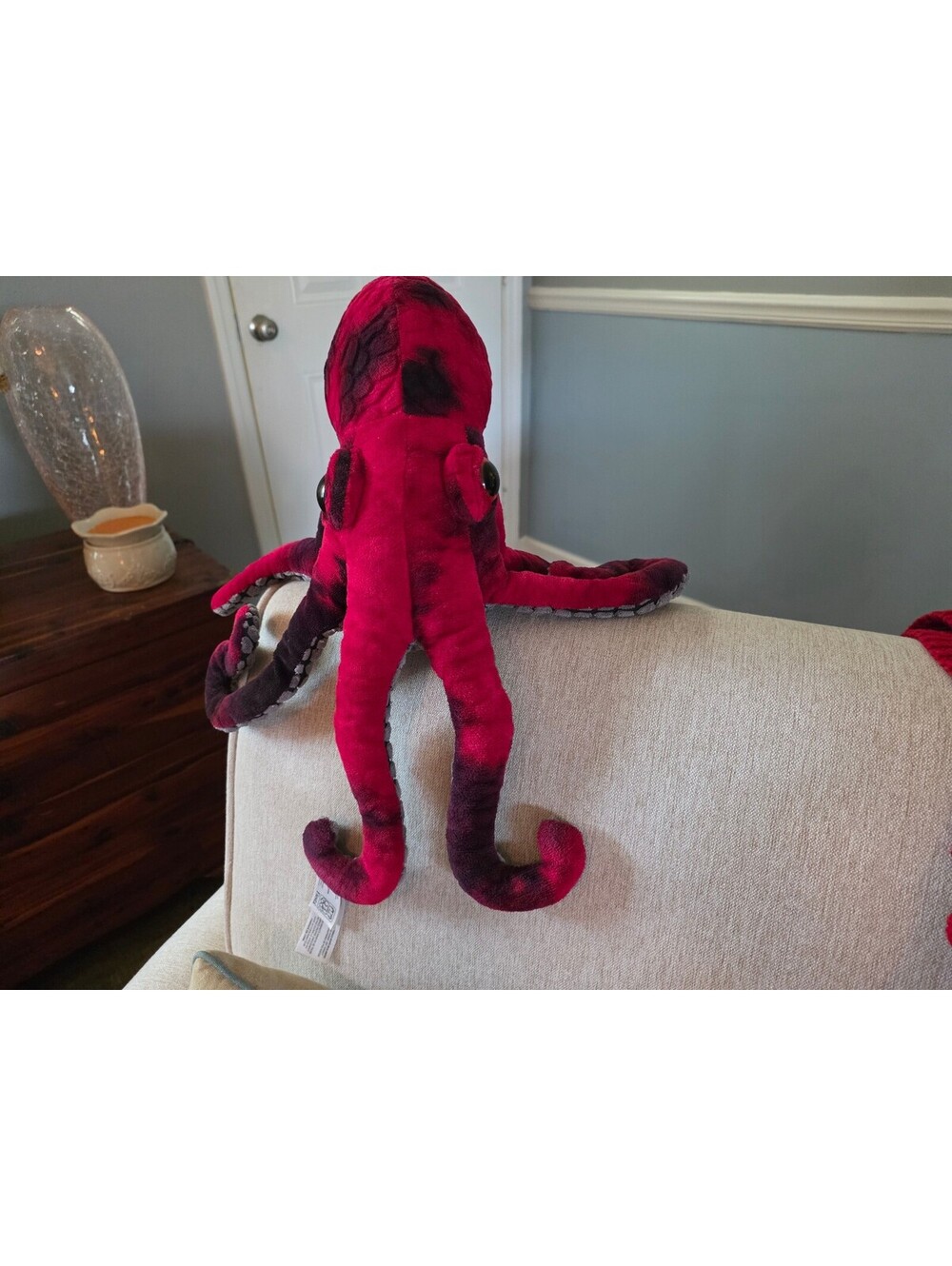 Fiestia Red and Black Plush Octopus Stuffed Animal Toy